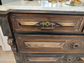 Cómoda antigua madera y mármol S.XIX