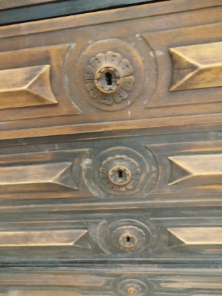 Cómoda antigua madera y mármol S.XIX