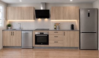 Cocina modular madera y metal