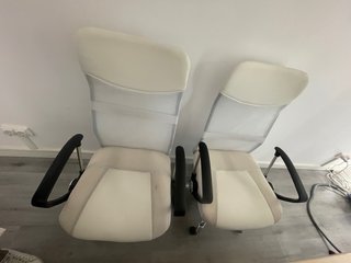 Juego de 2 Sillas de Oficina Beige