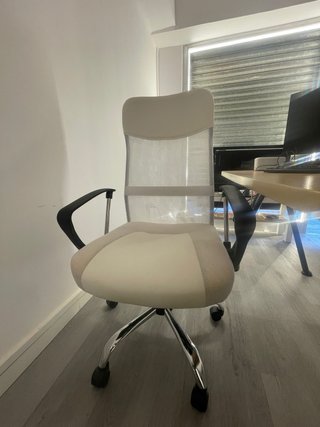 Juego de 2 Sillas de Oficina Beige