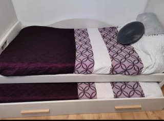 Pack 2 Colchas Cama 90cm Morado/Blanco