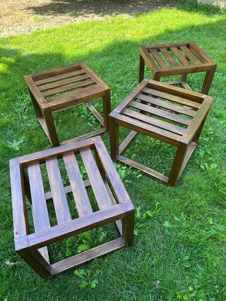 Set de 4 Mesitas Auxiliares de Madera