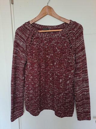Jersey Jaspeado Burdeos y Blanco Stradivarius T.M