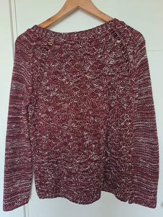 Jersey Jaspeado Burdeos y Blanco Stradivarius T.M