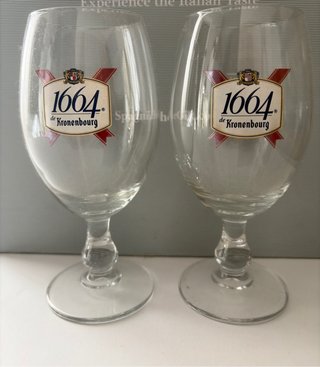 Coppia calici birra 1664 Kronenbourg