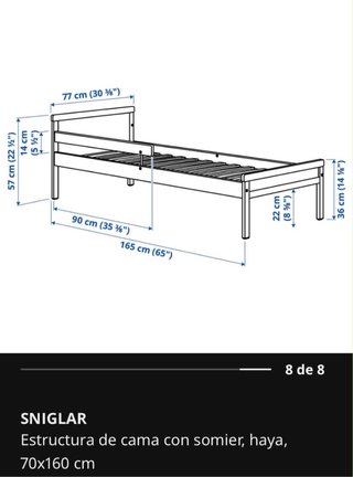 Cama Infantil SNIGLAR 70x160cm