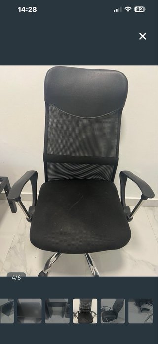 Silla de escritorio ergonómica negra