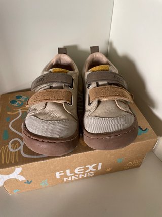 Zapatos piel Flexi Nens Beige Velcro
