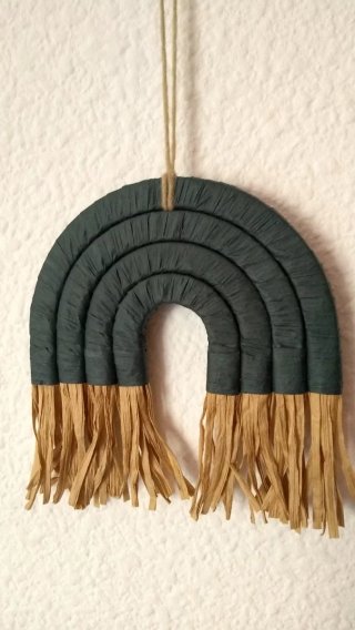 Arcoíris Verde Decoración Pared Hecho a Mano