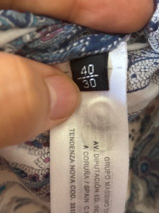 Camisa Estampada Massimo Dutti Talla 40 algodon