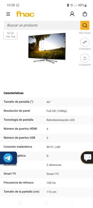 Smart TV Samsung 46 pulgadas