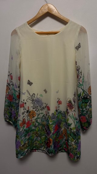 Vestido floral manga larga talla S