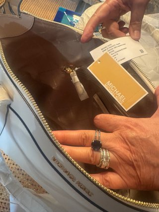 Bolso Michael Kors Beige/Blanco Auténtico