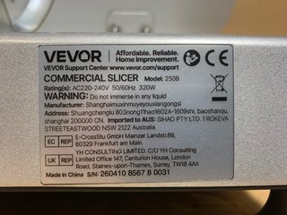 Cortadora de fiambre Vevor 250B 220-240V 250mm