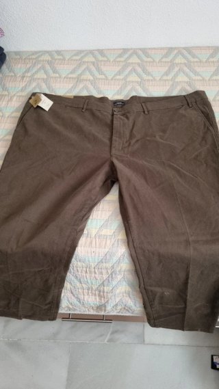 Pantalón chino verde marrón talla grande