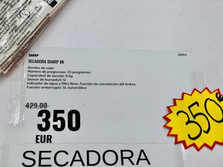 Secadora SHARP 8KG Bomba de Calor