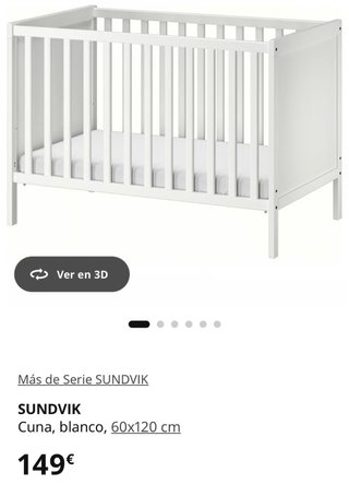 Cuna Ikea SUNDVIK Blanca