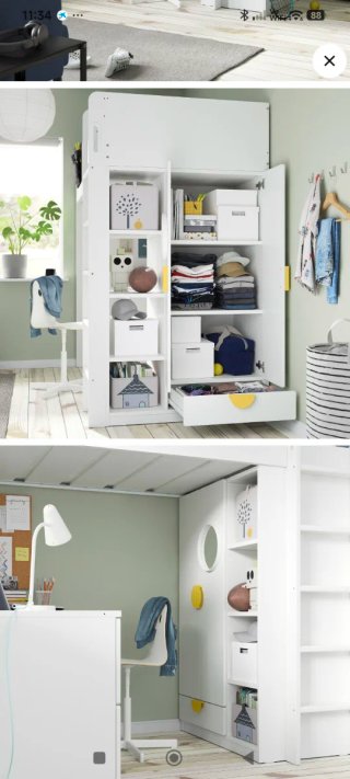 Cama alta blanca de Ikea