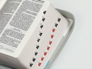 Biblia RVR 1960 Bolsillo Símil Piel Blanco Gris...