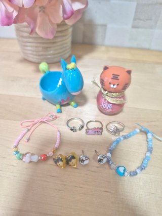 Set de Joyas Infantil,pintauñas y joyero azul
