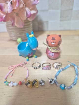 Set de Joyas Infantil,pintauñas y joyero azul
