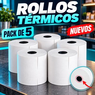 Pack 5 Rollos Papel Térmico 80x80 mm para TPV