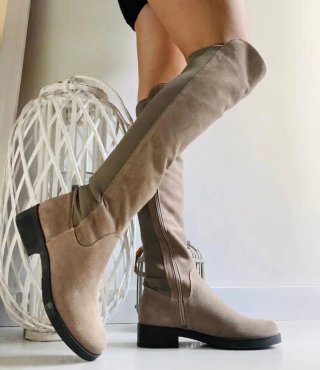 Botas Altas de Ante Beige