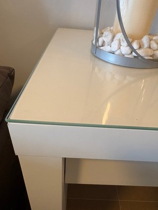 Tocador IKEA MALM Blanco y Cristal