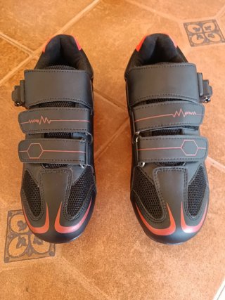 Zapatillas Ciclismo Mujer Negras/Rojas