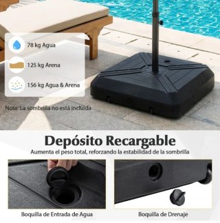 Base para Sombrilla Voladiza con Ruedas Pesada