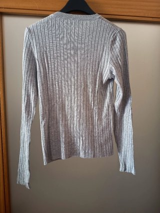 Camisola de Senhora Canelada Cinzenta