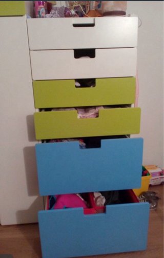 Cómoda/cajonera infantil 6 cajones. 123x60x57 cm