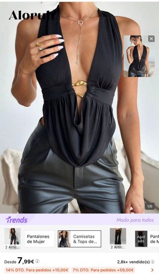 Blusa negra shein y blusa bershka con lentejuela M