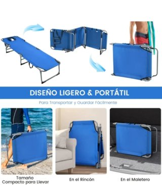 Tumbona Plegable COSTWAY OP70561BL 5 Posiciones