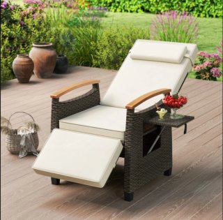 Silla Reclinable Jardin, Tumbona de Ratán