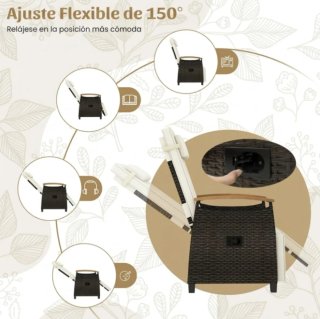 Silla Reclinable Jardin, Tumbona de Ratán