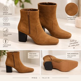 Botines Mango Marrones Talla 38
