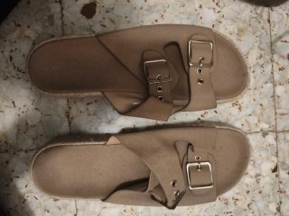 Sandalias plataforma beige/marrón