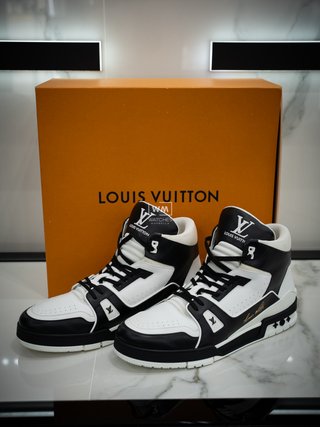 Zapatos Louis Vuitton Cuero Negro y Blanco