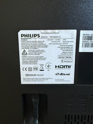 TV Philips 50 Ultra HD 4K - Modelo 50PUS6503/12