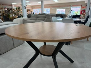 Mesa redonda extensible madera y metal