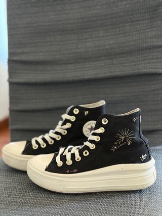 Converse Plataforma Negra y Blanca