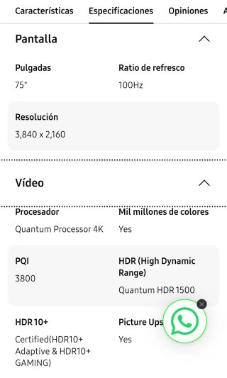 Televisión Samsung 4k QLED 75", en su caja.