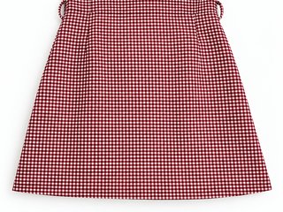 Vestido cuadros rojo y blanco con cinturón