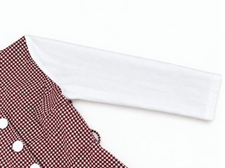 Vestido cuadros rojo y blanco con cinturón