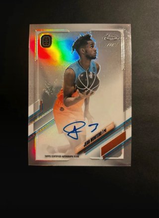 Jean Montero RC Topps Chrome auto on card
