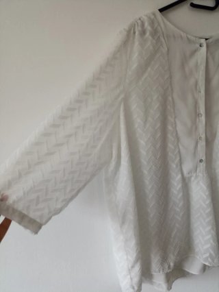 Blusa Anne Weyburn blanca elegante talla 52 6XL