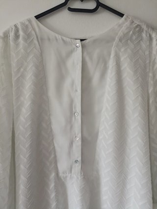 Blusa Anne Weyburn blanca elegante talla 52 6XL