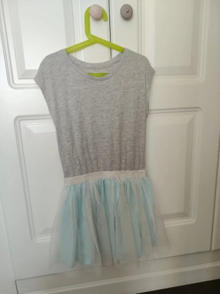Vestido tul niña azul y gris GAP